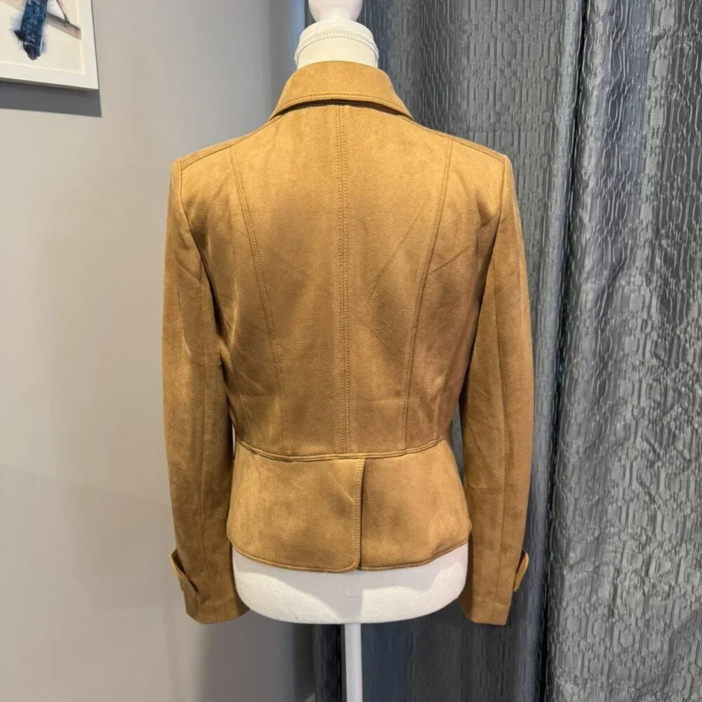 White House Black Market Women's Ultra-Suede Jacket in Camel Size S - Picture 4 of 7
